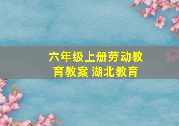 六年级上册劳动教育教案 湖北教育